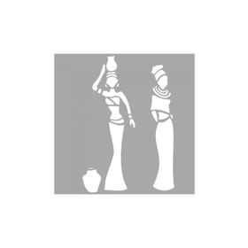 Artikel ST-1574 Margo Afrikalı Kadınlar Stencil Tasarımı 30x30 cm Kanvas Tablo