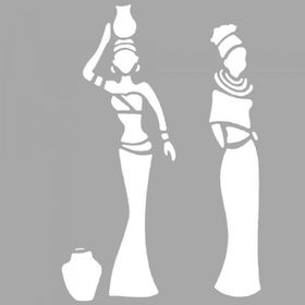 Artikel ST-1574 Margo Afrikalı Kadınlar Stencil Tasarımı 30x30 cm Kanvas Tablo
