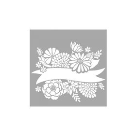 Artikel ST-1575 Zabrina Çiçek Kurdela Stencil Tasarımı 30x30 cm Kanvas Tablo
