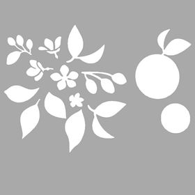 Artikel ST-1579 Kamira Çiçek Motif Stencil Tasarımı 30x30 cm Kanvas Tablo