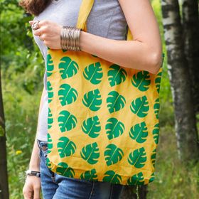 Artikel ST-158 Monstera Stencil Tasarımı 30x30 cm Kanvas Tablo