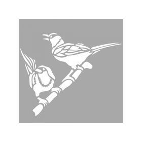 Artikel ST-1583 Patience Kuş Motif Stencil Tasarımı 30x30 cm Kanvas Tablo