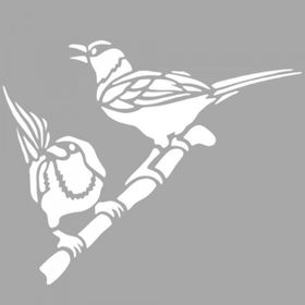 Artikel ST-1583 Patience Kuş Motif Stencil Tasarımı 30x30 cm Kanvas Tablo