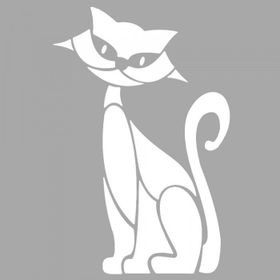 Artikel ST-1591 Augustina Kedi Motif Stencil Tasarımı 30x30 cm Kanvas Tablo