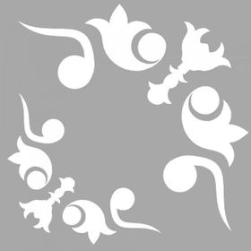 Artikel ST-1607 Gia Motif Stencil Tasarımı 30x30 cm Kanvas Tablo