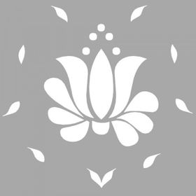 Artikel ST-1608 Serene Çiçek Motif Stencil Tasarımı 30x30 cm Kanvas Tablo