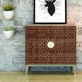 Artikel ST-185 Çiçek Karo 2 Stencil Tasarımı 30x30 cm Kanvas Tablo