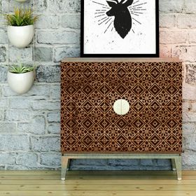 Artikel ST-185 Çiçek Karo 2 Stencil Tasarımı 30x30 cm Kanvas Tablo
