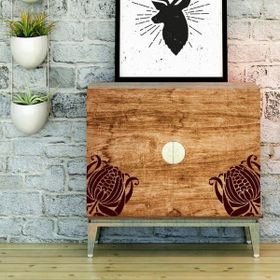 Artikel ST-216 Çiçek Karo 5 Stencil Tasarımı 30x30 cm Kanvas Tablo