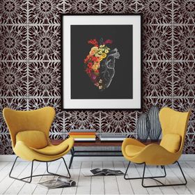 Artikel ST-222 Çini 2 Stencil Tasarımı 30x30 cm Kanvas Tablo