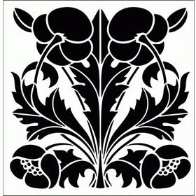 Artikel ST-235 Çini 8 Stencil Tasarımı 30x30 cm Kanvas Tablo