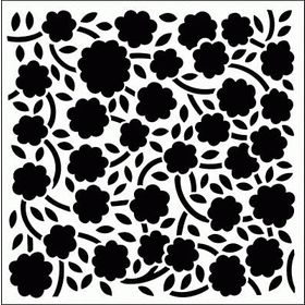 Artikel ST-240 Çiçek Desen Stencil Tasarımı 30x30 cm Kanvas Tablo