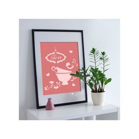 Artikel ST-244 Çay Stencil Tasarımı 30x30 cm Kanvas Tablo