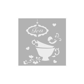 Artikel ST-244 Çay Stencil Tasarımı 30x30 cm Kanvas Tablo