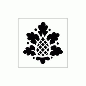 Artikel ST-253 Kozalak Stencil Tasarımı 30x30 cm Kanvas Tablo