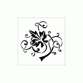 Artikel ST-265 Üzüm Sarmaşığı Stencil Tasarımı 30x30 cm Kanvas Tablo