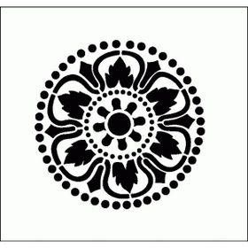 Artikel ST-276 Yuvarlak Motif Stencil Tasarımı 30x30 cm Kanvas Tablo