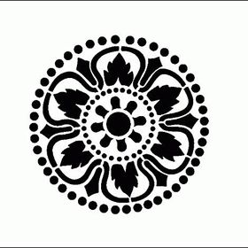 Artikel ST-276 Yuvarlak Motif Stencil Tasarımı 30x30 cm Kanvas Tablo