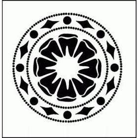 Artikel ST-277 Yuvarlak Motif 2 Stencil Tasarımı 30x30 cm Kanvas Tablo