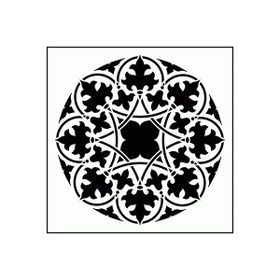 Artikel ST-279 Yuvarlak Motif 4 Stencil Tasarımı 30x30 cm Kanvas Tablo