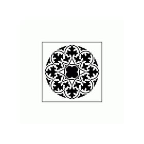 Artikel ST-279 Yuvarlak Motif 4 Stencil Tasarımı 30x30 cm Kanvas Tablo