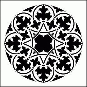 Artikel ST-279 Yuvarlak Motif 4 Stencil Tasarımı 30x30 cm Kanvas Tablo