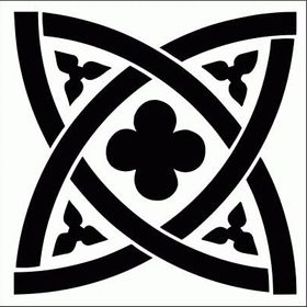 Artikel ST-280 Gotik Motif 2 Stencil Tasarımı 30x30 cm Kanvas Tablo