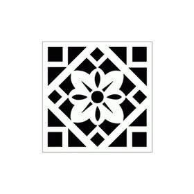Artikel ST-281 Çiçek Karo 6 Stencil Tasarımı 30x30 cm Kanvas Tablo