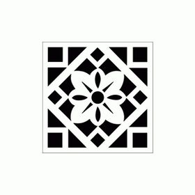 Artikel ST-281 Çiçek Karo 6 Stencil Tasarımı 30x30 cm Kanvas Tablo