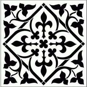 Artikel ST-284 Fleur Karo 2 Stencil Tasarımı 30x30 cm Kanvas Tablo
