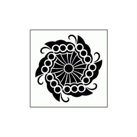 Artikel ST-293 Uzak Doğu Motif 4 Stencil Tasarımı 30x30 cm Kanvas Tablo