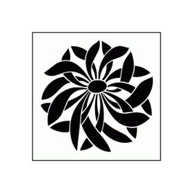 Artikel ST-302 Yaprak Motif Stencil Tasarımı 30x30 cm Kanvas Tablo