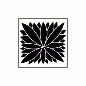 Artikel ST-302 Yaprak Motif Stencil Tasarımı 30x30 cm Kanvas Tablo