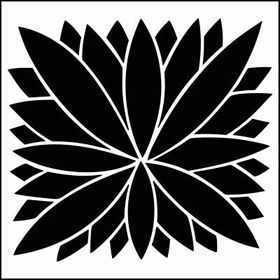 Artikel ST-304 Yaprak Motif 2 Stencil Tasarımı 30x30 cm Kanvas Tablo
