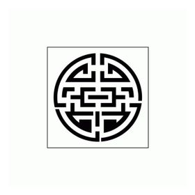 Artikel ST-305 Uzak Doğu Motif 5 Stencil Tasarımı 30x30 cm Kanvas Tablo