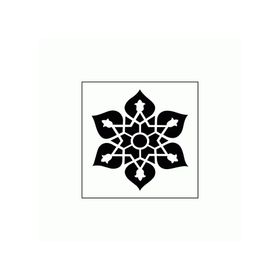 Artikel ST-327 Yıldız Çini Stencil Tasarımı 30x30 cm Kanvas Tablo