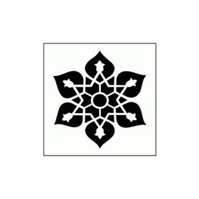 Artikel ST-327 Yıldız Çini Stencil Tasarımı 30x30 cm Kanvas Tablo