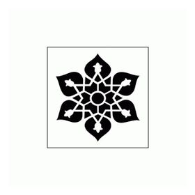 Artikel ST-327 Yıldız Çini Stencil Tasarımı 30x30 cm Kanvas Tablo