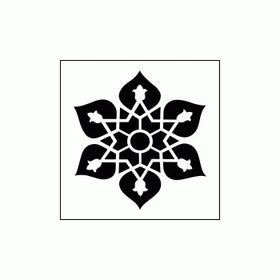 Artikel ST-327 Yıldız Çini Stencil Tasarımı 30x30 cm Kanvas Tablo