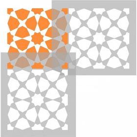 Artikel ST-338 Kare Fas Motif Stencil Tasarımı 30x30 cm Kanvas Tablo
