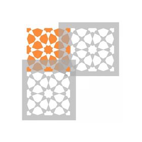 Artikel ST-338 Kare Fas Motif Stencil Tasarımı 30x30 cm Kanvas Tablo