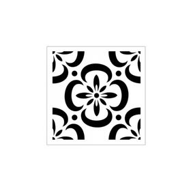 Artikel ST-340 Çiçekli Karo Desen Stencil Tasarımı 30x30 cm Kanvas Tablo