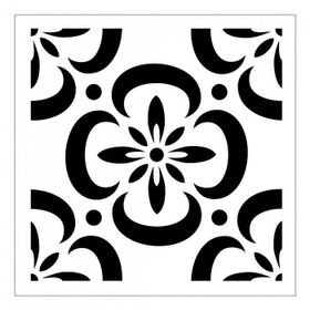 Artikel ST-340 Çiçekli Karo Desen Stencil Tasarımı 30x30 cm Kanvas Tablo