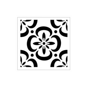 Artikel ST-340 Çiçekli Karo Desen Stencil Tasarımı 30x30 cm Kanvas Tablo