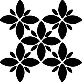 Artikel ST-343 Dört Yapraklı Çiçek Karo Stencil Tasarımı 30x30 cm Kanvas Tablo