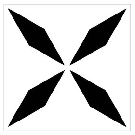 Artikel ST-344 Dört Uçlu Yıldız Stencil Tasarımı 30x30 cm Kanvas Tablo