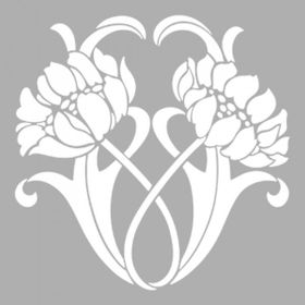 Artikel ST-345 Quad Art Nouveau Karo Stencil Tasarımı 30x30 cm Kanvas Tablo
