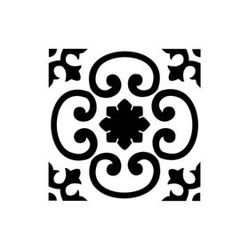 Artikel ST-347 Damask Çiçek Karo Stencil Tasarımı 30x30 cm Kanvas Tablo