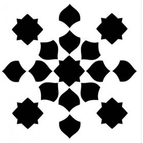 Artikel ST-350 Negatif Fas Motif Stencil Tasarımı 30x30 cm Kanvas Tablo