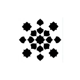 Artikel ST-350 Negatif Fas Motif Stencil Tasarımı 30x30 cm Kanvas Tablo
